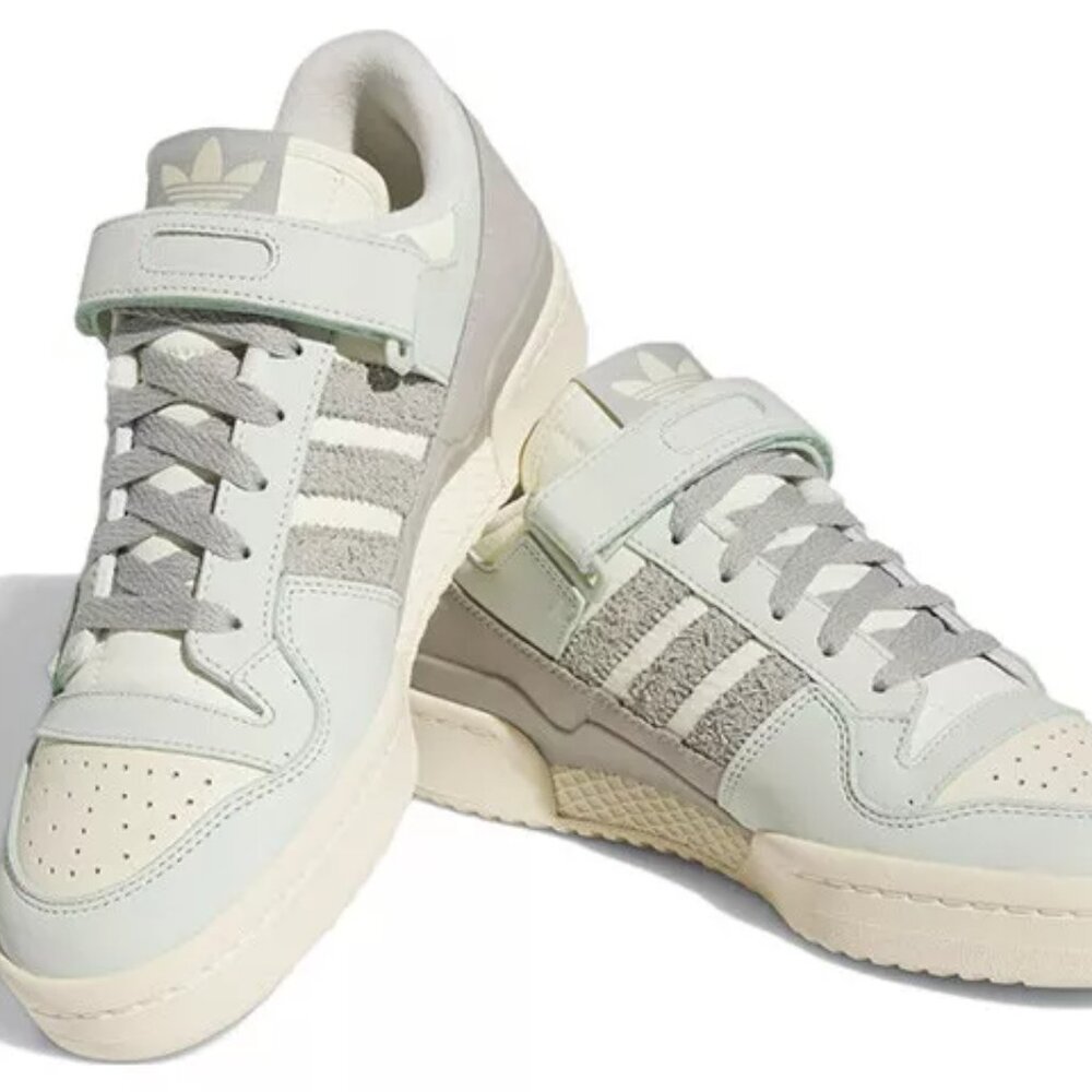 New Adidas Men sz 18 Forum 84 Low Linen Green Grey Off White FZ6298 Sneaker